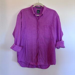 Mackintosh & Seymore Pink Button Down Shirt Small Cotton Linen Look